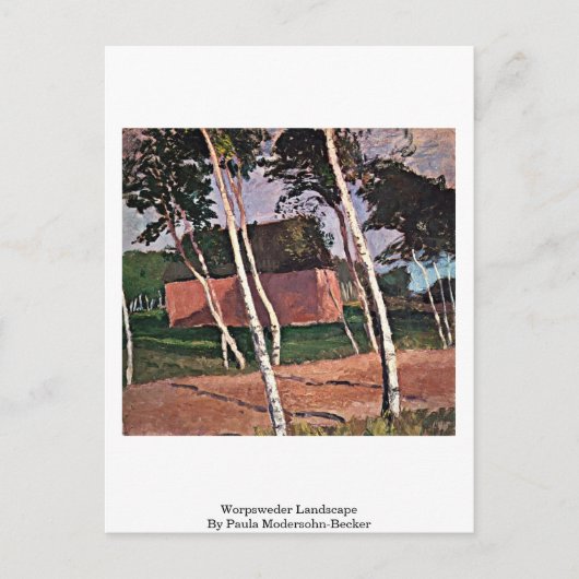 Worpsweder Landschaft von Paula Modersohn Becker Postkarte (Vorderseite)