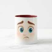 Worried blue eyes – anxious big mood face tasse (Zentrum)