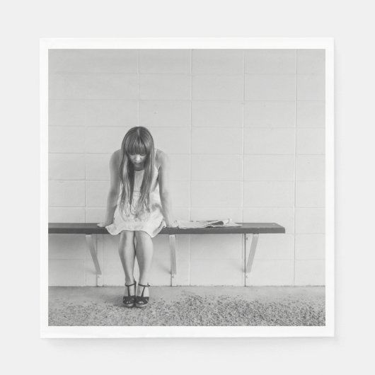 Worried Girl Serviette (Vorderseite)