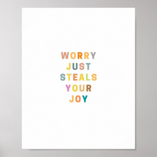 WORRY JUST STEALS YOUR JOY | Religious Poster (Vorne)