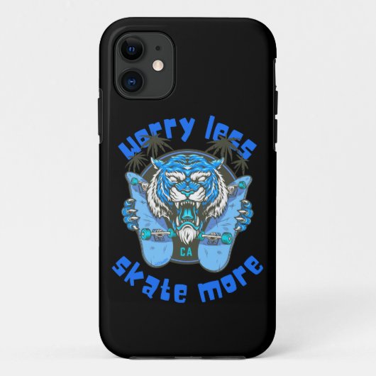 WORRY LESS SKATE MORE tiger edition Case-Mate iPhone Hülle (Rückseite)