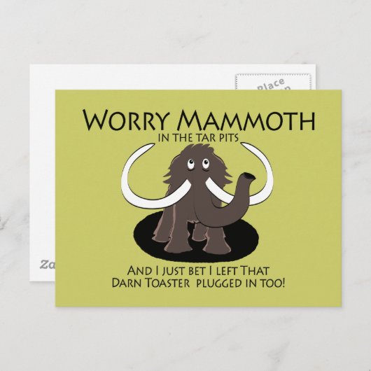 Worry Mammoth Postkarte (Vorne/Hinten)
