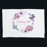Worry Not Women's Christian Faith Butterfly Bible  Kissenbezug<br><div class="desc">WORRY NOT – Women's Christian faith Bible verse scripture inspired by Matthew 6:34 quote of Jesus Christ. Spread gospel joy and motivation with this watercolor flower and butterfly women’s faith-based message for adults, youth, and kids. Motivate others to put their trust in the powerful, loving, and faithful GOD through this...</div>