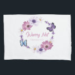 Worry Not Women's Christian Faith Butterfly Bible  Kissenbezug<br><div class="desc">WORRY NOT – Women's Christian faith Bible verse scripture inspired by Matthew 6:34 quote of Jesus Christ. Spread gospel joy and motivation with this watercolor flower and butterfly women’s faith-based message for adults, youth, and kids. Motivate others to put their trust in the powerful, loving, and faithful GOD through this...</div>