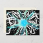 Worship Art Aqua White Blue on Black Oct 2017 ESSL Postkarte (Vorne/Hinten)