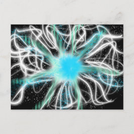 Worship Art Aqua White Blue on Black Oct 2017 ESSL Postkarte