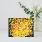Worship Art Orange Yellow Gold Flames Blue Black Postkarte (Stehend Vorderseite)