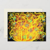 Worship Art Orange Yellow Gold Flames Blue Black Postkarte (Vorne/Hinten)