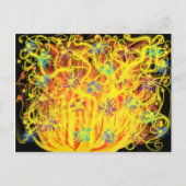 Worship Art Orange Yellow Gold Flames Blue Black Postkarte (Vorderseite)