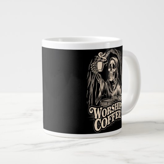 Worship Coffee Skeleton Jumbo-Tasse (Vorderseite Rechts)
