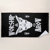 Worship Meow Strandtuch (Vorderseite)