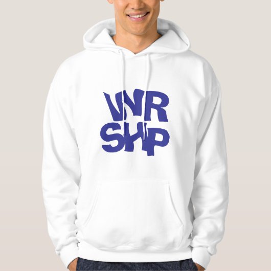 WORSHIP Print White Hoodie (Vorderseite)
