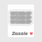 Worship Text in Grau Aufkleber (Blatt)