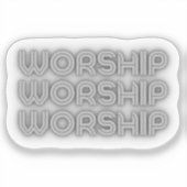 Worship Text in Grau Aufkleber (Vorderseite)