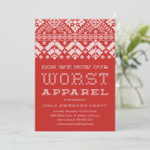 Worst Apparel | Ugly Sweater Party Einladung (Stehend Vorderseite)