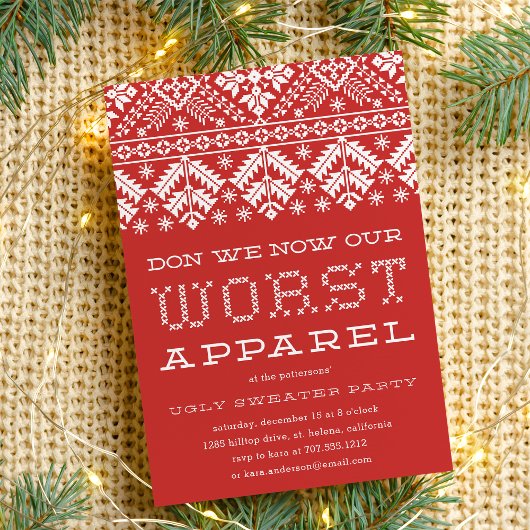 Worst Apparel | Ugly Sweater Party Einladung