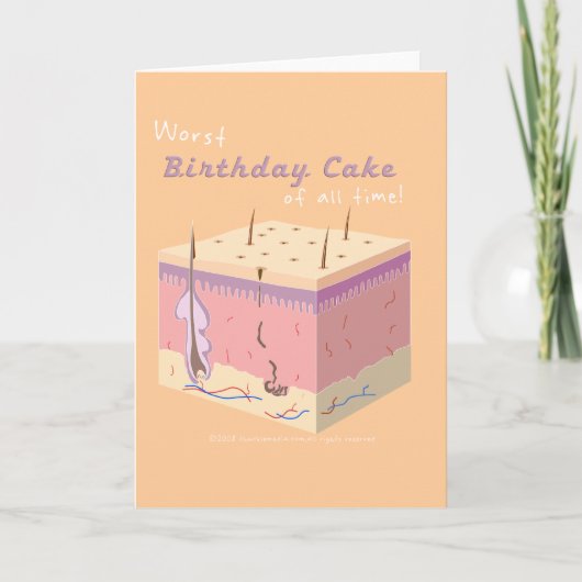 WORST BIRTHDAY CAKE CARD KARTE (Vorderseite)