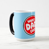 Worst Dad Ever Funny Sarcastic Father's Day Joke Verwandlungstasse (Vorderseite Links)