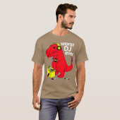 Worst DJ Ever Funny Red Dinosaur T-Shirt (Vorne ganz)