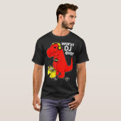 Worst Dj Ever Funny T Rex Dinosaur Sarcastic Music T-Shirt (Vorne ganz)