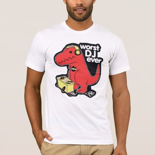 Worst DJ ever T-Rex T-Shirt (Vorderseite)