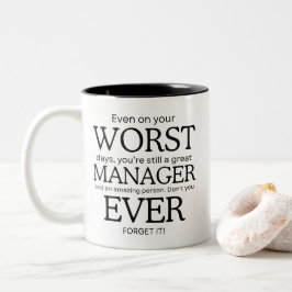 Worst Manager Ever Zweifarbige Tasse