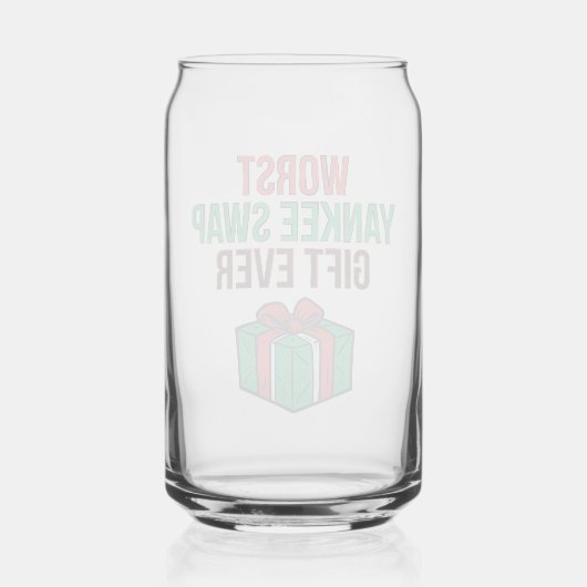 Worst Yankee Swap Gift Ever Dosenglas (Rückseite)
