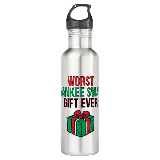 Worst Yankee Swap Gift Ever Edelstahlflasche (Vorderseite)