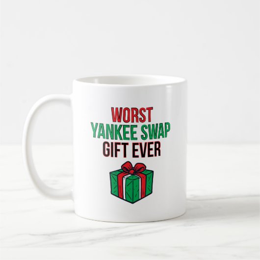 Worst Yankee Swap Gift Ever Kaffeetasse (Links)