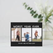 Worst Year Ever Funny Christmas Foto Dunkler Spaß Postkarte (Stehend Vorderseite)