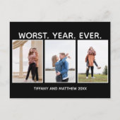 Worst Year Ever Funny Christmas Foto Dunkler Spaß Postkarte (Vorderseite)
