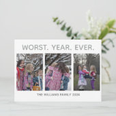 Worst Year Ever Funny Sarcastic Weihnachten Foto (Stehend Vorderseite)