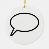 Wort-Ballon Keramikornament (Vorne)