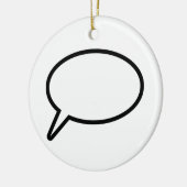 Wort-Ballon Keramikornament (Links)