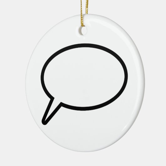 Wort-Ballon Keramikornament (Links)