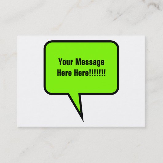 Wort-Ballon Visitenkarte (Vorderseite)