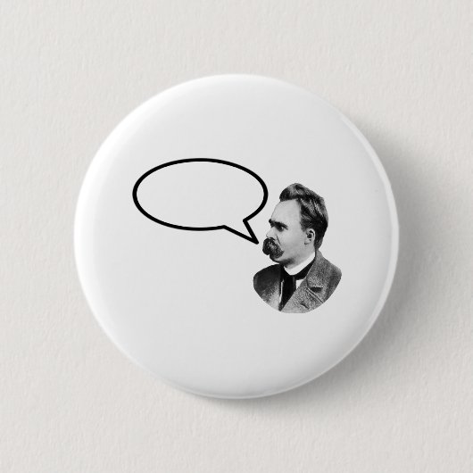 Wort-Blasen-Schwarzes jGibney Friedrich Nietzsche Button (Vorderseite)