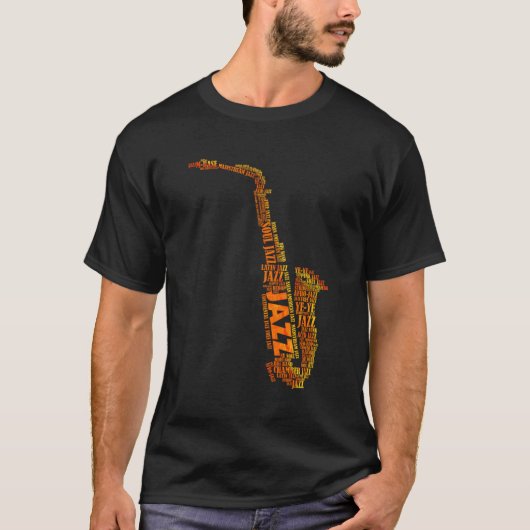 Wort des Saxophone Jazz T-Shirt (Vorderseite)