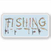 Wort "Fischerei" Aufkleber (Vorderseite)