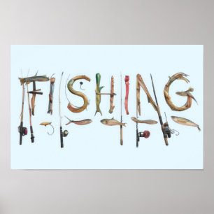 Wort "Fischerei" Poster