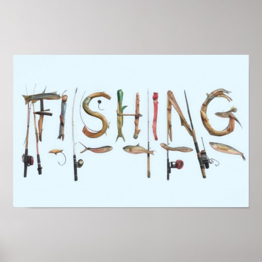 Wort "Fischerei" Poster (Vorne)