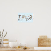 Wort "Fischerei" Poster (Küche)