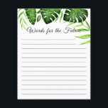 Wort für tropische Schrift des Future Brautparty<br><div class="desc">Tropischer Dschungel Thema Monstera oder Palm Blätter Brautparty "Worte für die Zukunft". Entwickelt und illustriert mit Liebe von Kristine Lee Designs www.kristineleedesigns.com</div>