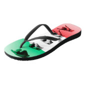 Wort Italien über die italienische Flagge Badesandalen (Schrägansicht)