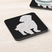 Wort-Kunst Shih Tzu Getränkeuntersetzer (Linke Seite)