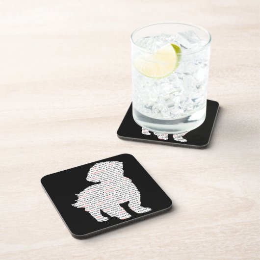 Wort-Kunst Shih Tzu Getränkeuntersetzer (Rechte Seite)