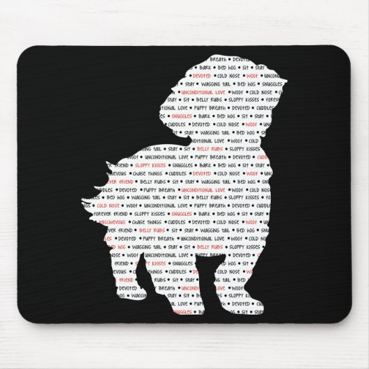 Wort-Kunst Shih Tzu Mousepad (Vorne)