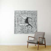 Wort-Kunst-Tinte Airedales Terrier monotone Wandteppich (Beispiel (Horizontal))