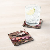 Wort-Liebe mit Geschenk Herzgeformtem Valentines Getränkeuntersetzer (Rechte Seite)