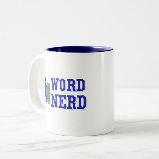 Wort-Nerd Zweifarbige Tasse (Vorderseite Links)